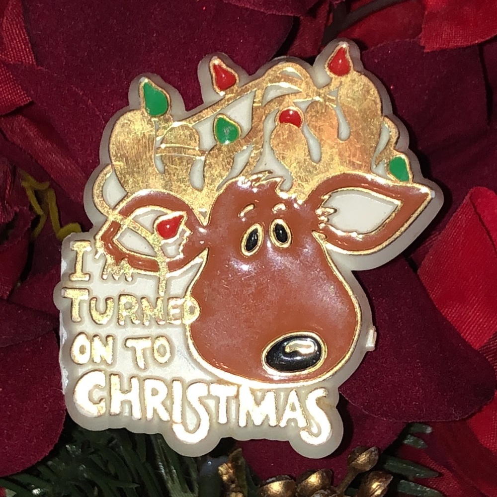 Deer Pin Sexy Deer Pin Christmas pin Iโm turned on to Christmas 1981 Reindeer